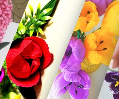 Цветы из гофрированной бумаги: гиацинты, тюльпаны, крокусы. 4 мастер-класса (видео)
